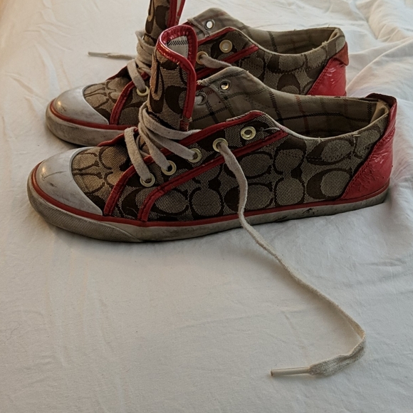 Red & Tan Coach Shoes - Picture 1 of 4